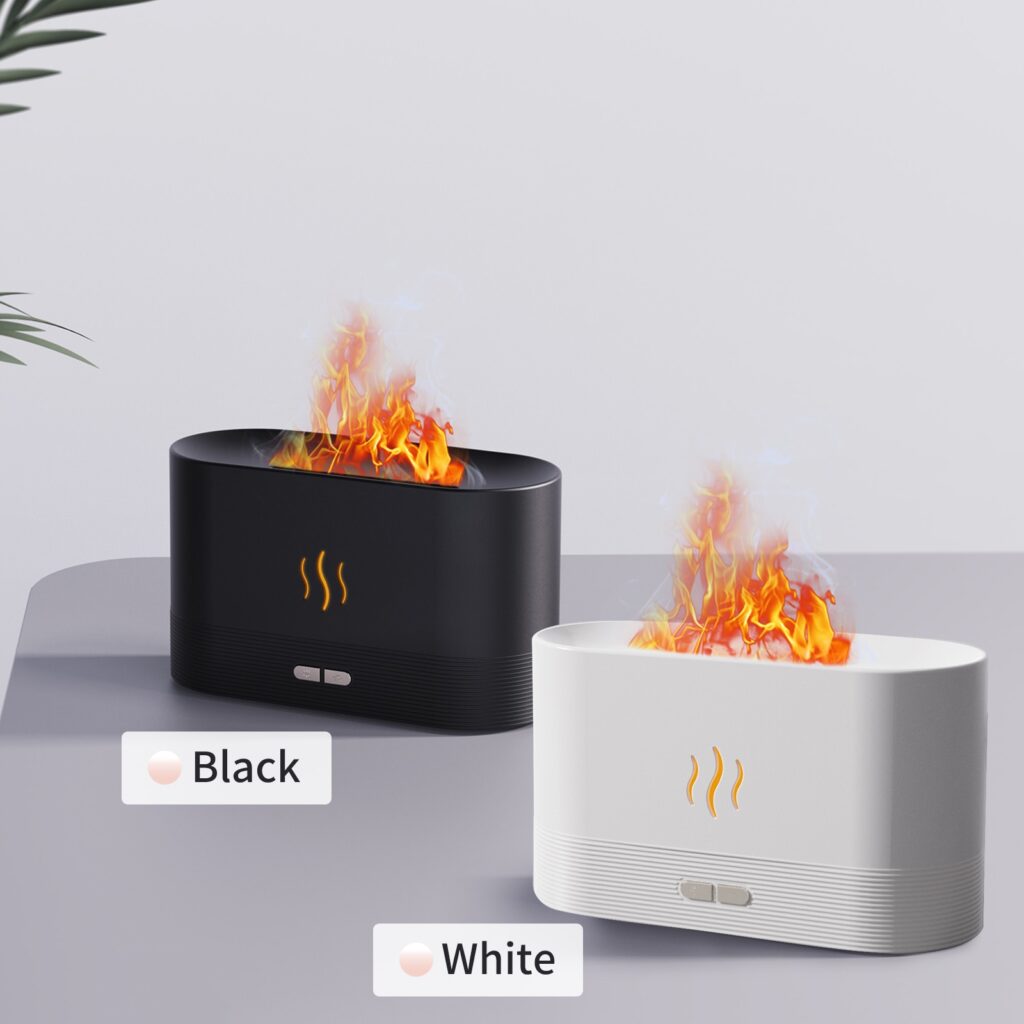 Aroma Diffuser With Flame Light Mist Humidifier Aromatherapy Diffuser With Waterless Auto-Off Protection For Spa Home Yoga Office