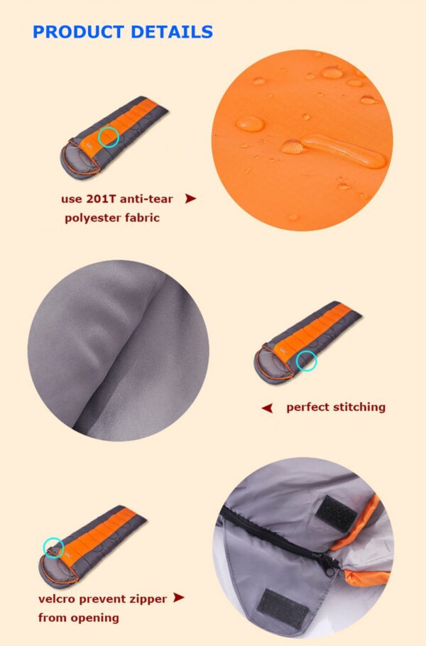 Camping Sleeping Bag Lightweight Warm & Cold Envelope Backpacking Sleeping Bag For Outdoor Traveling Hiking - Image 9