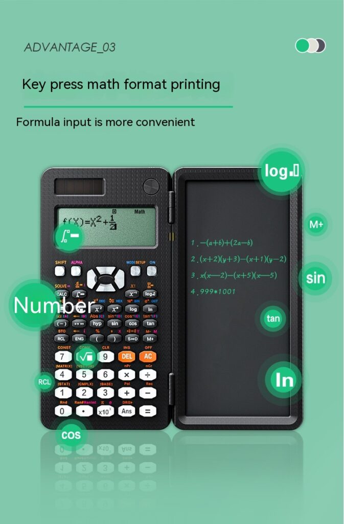 2 In 1 Foldable Scientific Calculators Handwriting Tablet Learning Function Calculator Foldable Desk Scientific Calculators