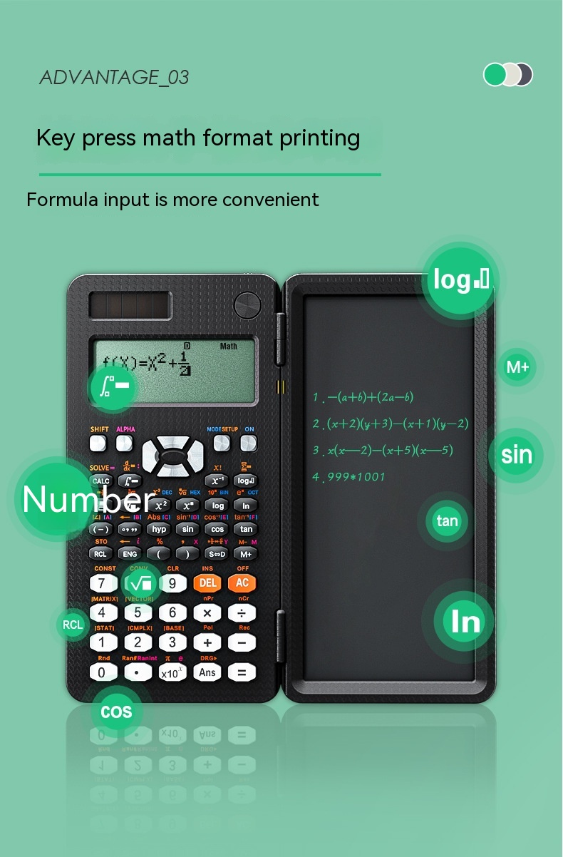 2 In 1 Foldable Scientific Calculators Handwriting Tablet Learning Function Calculator  Foldable Desk Scientific Calculators - Image 12