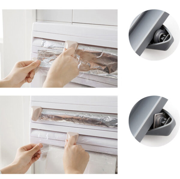 4-In-1 Kitchen Roll Holder Dispenser Kitchen Foil Film Wrap Tissue Paper 4 IN 1 Kitchen Roll Holder Dispenser - Image 12