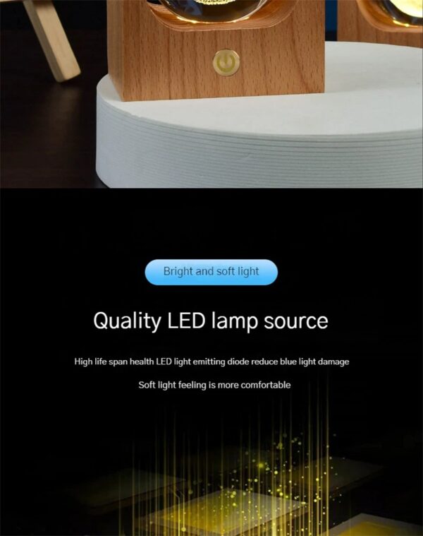 Beech Crystal Ball Night Light 3D Laser Engraving Elk Jellyfish LED Nightlights USB Dimmable Lamp For Bedroom Decoration Gifts Home Decor - Image 14