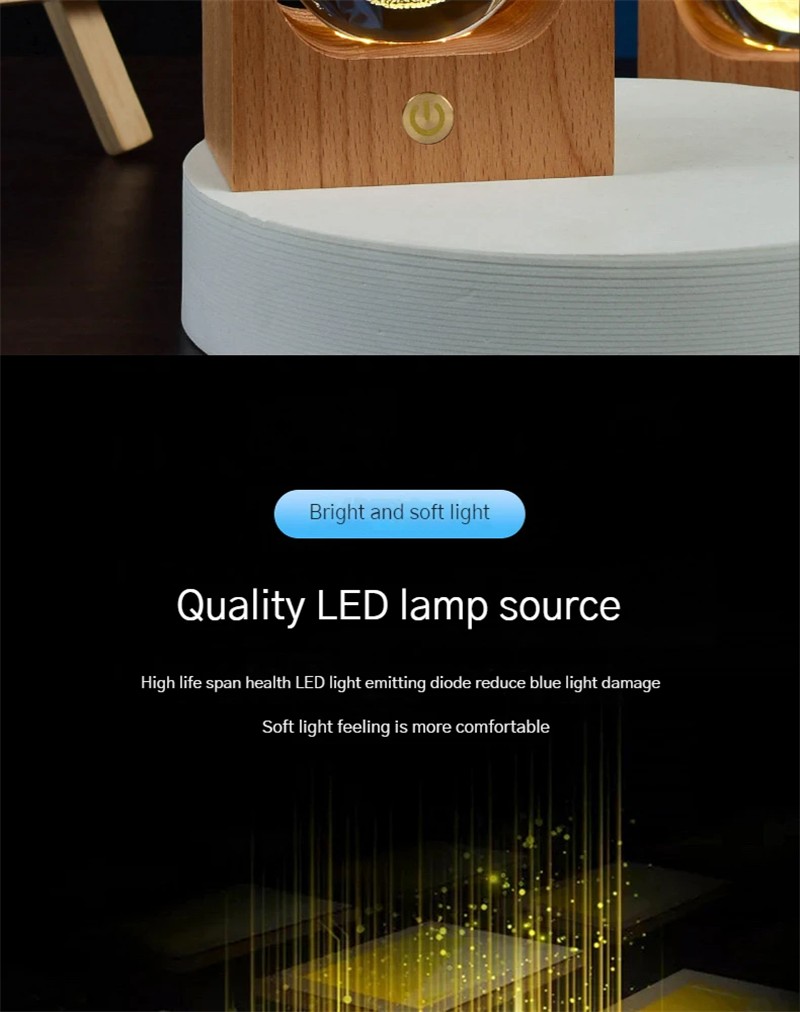 Beech Crystal Ball Night Light 3D Laser Engraving Elk Jellyfish LED Nightlights USB Dimmable Lamp For Bedroom Decoration Gifts Home Decor - Image 14