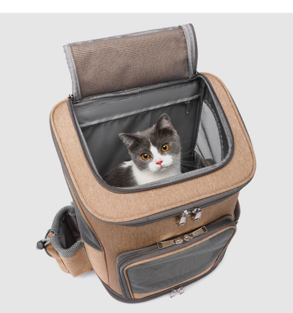 Portable Folding Trolley Pet Backpack Traveling Cat Backpack With Universal Wheel Trolley Pet Bag - Image 11