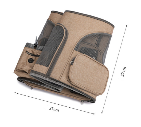 Portable Folding Trolley Pet Backpack Traveling Cat Backpack With Universal Wheel Trolley Pet Bag - Image 9