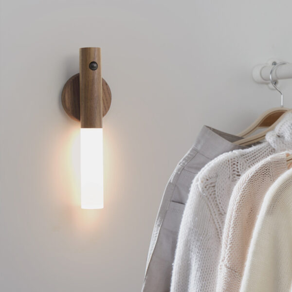Auto LED USB Magnetic Wood Wireless Night Light Corridors Porch Lights PIR Motion Sensor Wall Light Cabinet Lamp - Image 21