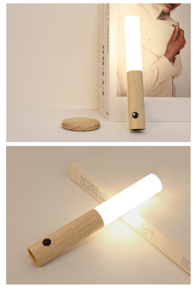 Auto LED USB Magnetic Wood Wireless Night Light Corridors Porch Lights PIR Motion Sensor Wall Light Cabinet Lamp
