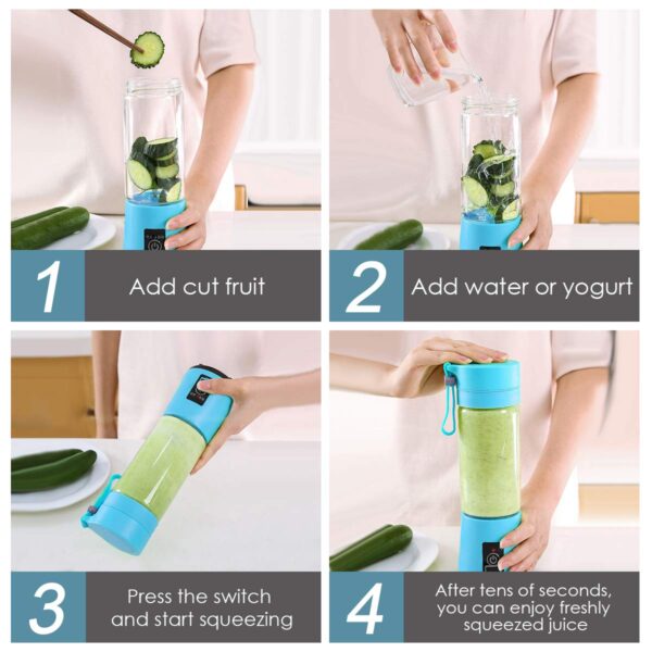 Portable Blender With USB Rechargeable Mini Kitchen Fruit Juice Mixer Home Simple Portable Electric Mini Juicer - Image 15