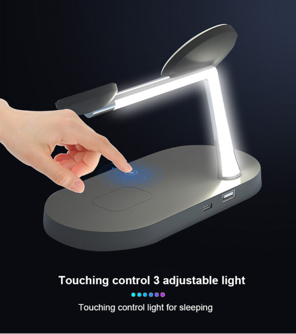 Multifunctional Five-In-One Magnetic Wireless Charging Watch Headset Desktop Mobile Phone Holder Charger 15W Fast Charge - Image 11