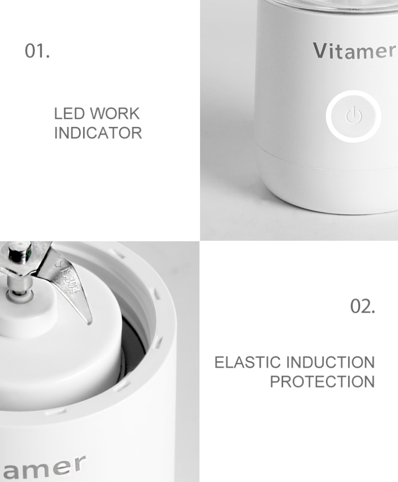 350ml Portable Blender Juicer Electric USB Rechargeable Mixer Smoothie Slushy Cup Juice Blender Bottle USB Charging Kitchen Gadgets - Image 11