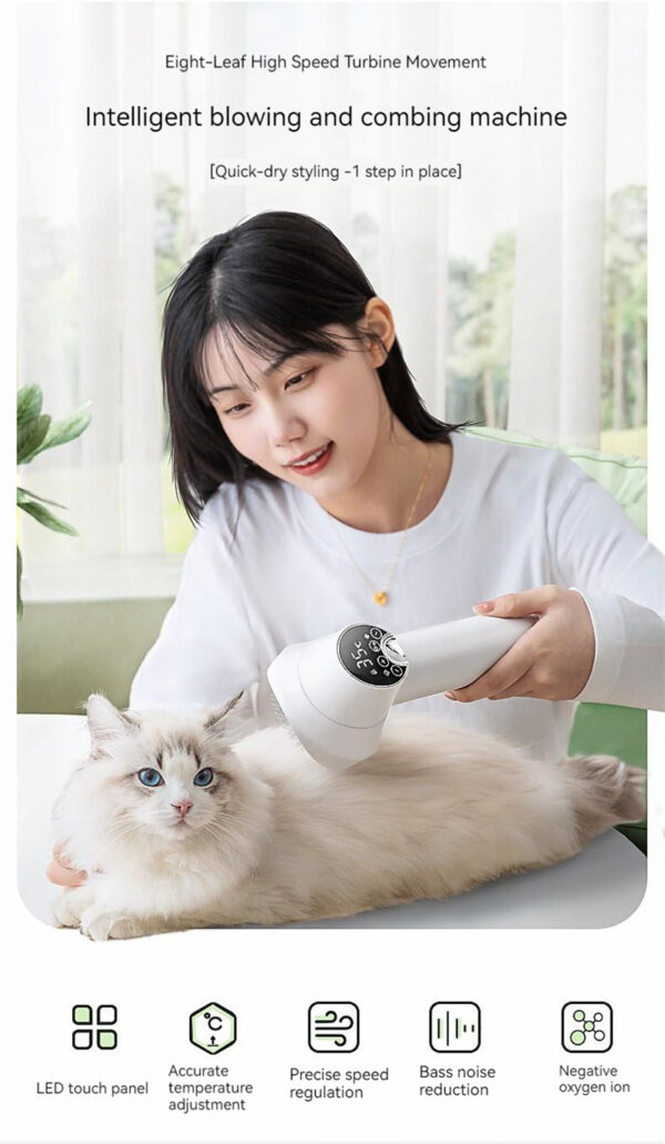 Smart Pet Hair Dryer Dog Golden Retriever Cat Grooming Hairdressing Blow & Comb Silent No Harm Pet Cleaning Supplies Pet Products - Image 25