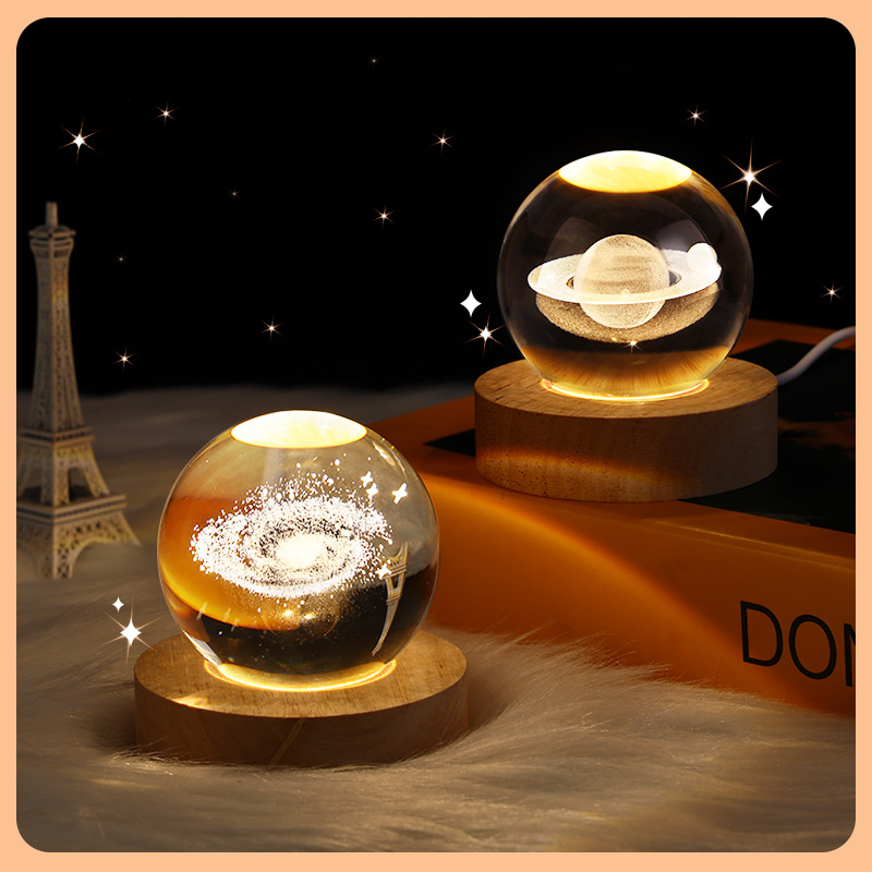Luminous Starry Sky And Planets Moon Moon Crystal Ball Small Night Lamp Projection Ambience Light Creative Gift New Strange Gift - Image 15