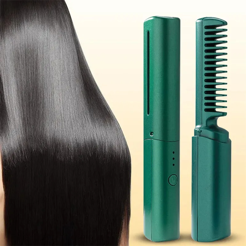 Professional Wireless Hair Straightener Curler Comb Fast Heating Negative Ion Straightening Curling Brush Hair Styling Tools - Image 12