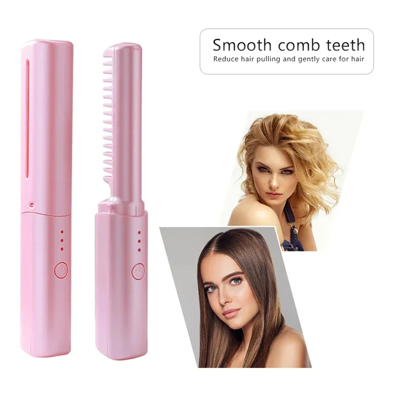 Professional Wireless Hair Straightener Curler Comb Fast Heating Negative Ion Straightening Curling Brush Hair Styling Tools - Image 13