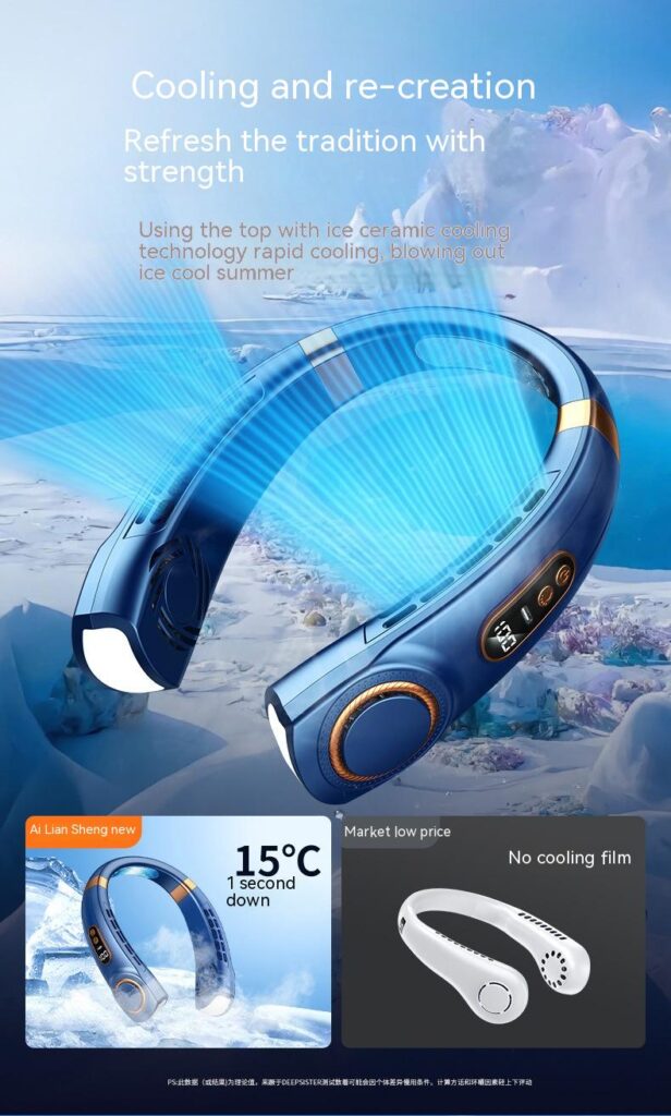 Portable Mute Multifunctional Hanging Neck Fan