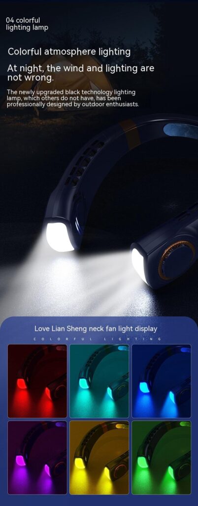 Portable Mute Multifunctional Hanging Neck Fan