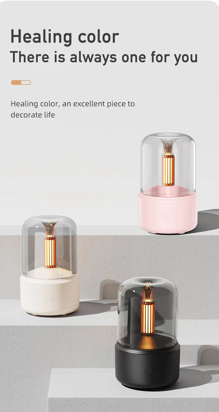Atmosphere Light Humidifier Candlelight Aroma Diffuser Portable 120ml Electric USB Air Humidifier Cool Mist Maker Fogger 8-12 Hours With LED Night Light - Image 13