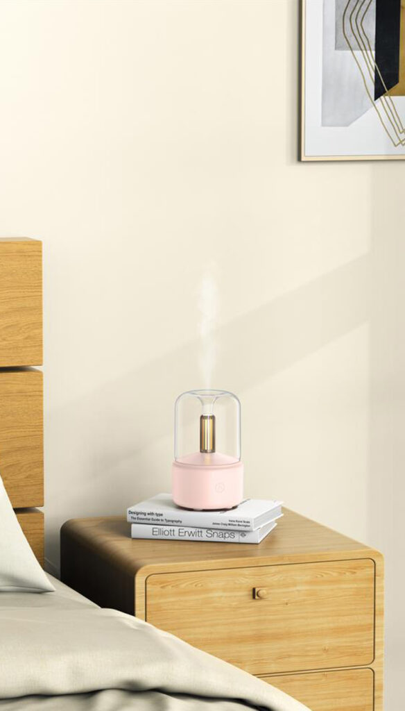 Atmosphere Light Humidifier Candlelight Aroma Diffuser Portable 120ml Electric USB Air Humidifier Cool Mist Maker Fogger 8-12 Hours With LED Night Light