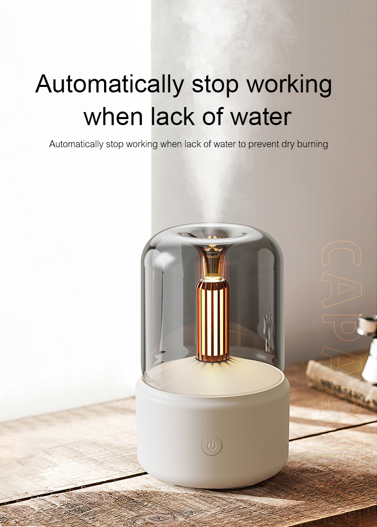 Atmosphere Light Humidifier Candlelight Aroma Diffuser Portable 120ml Electric USB Air Humidifier Cool Mist Maker Fogger 8-12 Hours With LED Night Light - Image 17