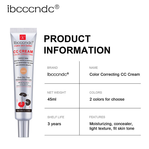 Moisturizing Correcting CC Cream Waterproof Anti-sweat Makeup Before Concealer Lasting Women Makeup Protect Skin Erborian Make - Image 14