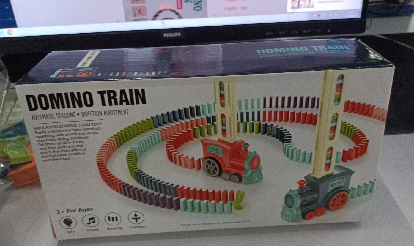 Domino Train Toys Baby Toys Car Puzzle Automatic Release Licensing Electric Building Blocks Train Toy - Image 15