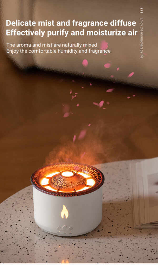 New Creative Ultrasonic Essential Oil Humidifier Volcano Aromatherapy Machine Spray Jellyfish Air Flame Humidifier Diffuser - Image 22