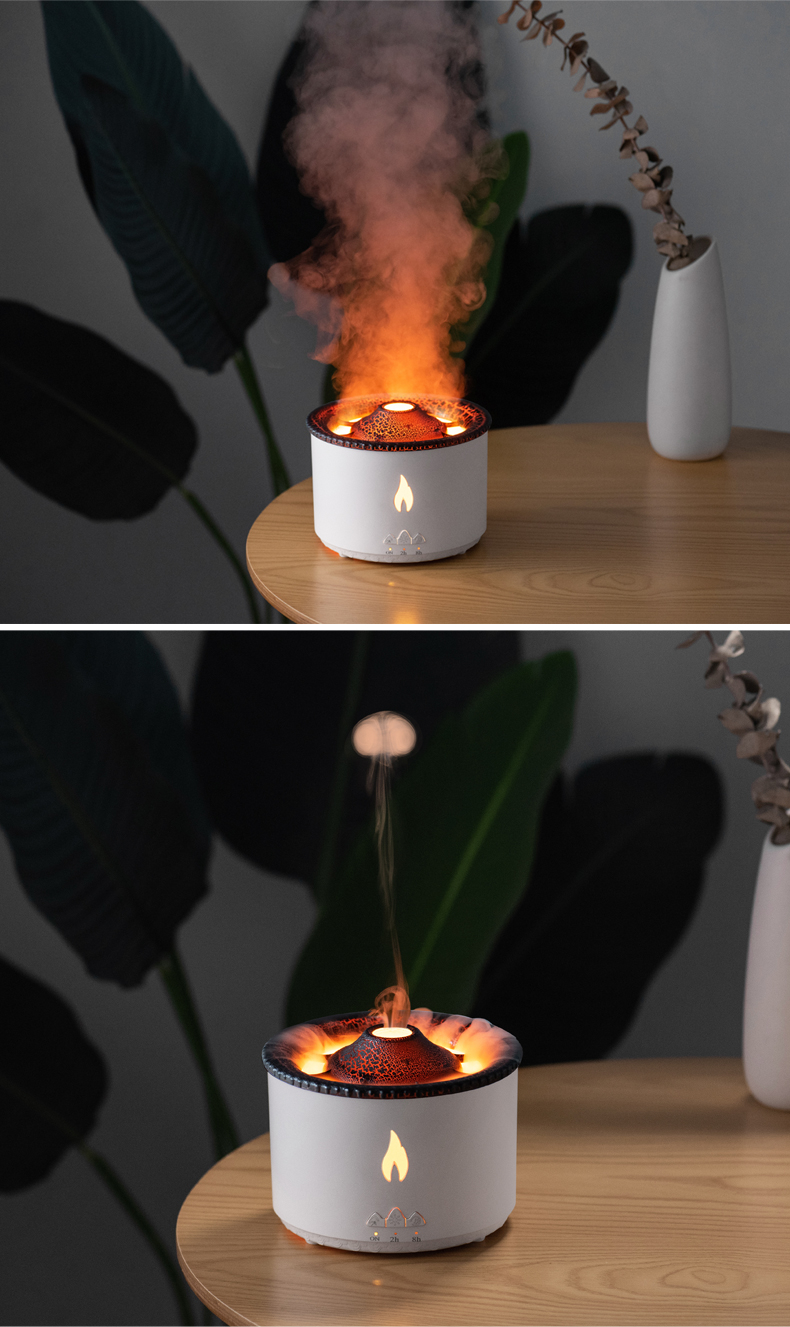 New Creative Ultrasonic Essential Oil Humidifier Volcano Aromatherapy Machine Spray Jellyfish Air Flame Humidifier Diffuser - Image 14