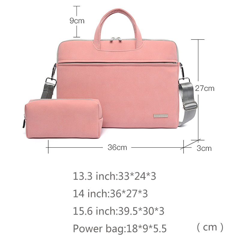 PU Leather Women Laptop Bag Notebook Carrying Case Briefcase For Macbook Air 13.3 14 15.6 Inch Men Handbags Shoulder Mouse Bag - Image 13