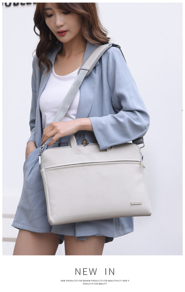 PU Leather Women Laptop Bag Notebook Carrying Case Briefcase For Macbook Air 13.3 14 15.6 Inch Men Handbags Shoulder Mouse Bag - Image 14