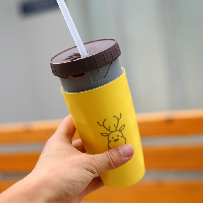 No Cover Twist Cup Travel Portable Cup Double Insulation Tumbler Straw Sippy Water Bottles Portable For Children Adults - Image 13