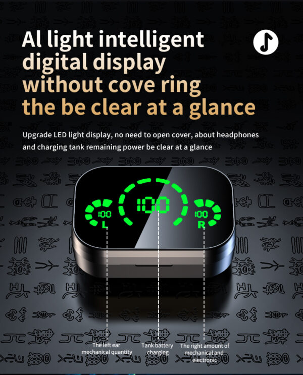 YD03 Wireless Bluetooth-compatible Headset TWS Large Screen Smart Digital Display In Ear Breathing Light - Image 15