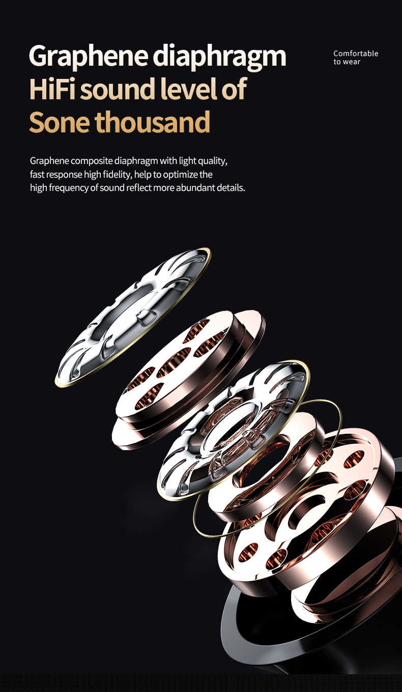 YD03 Wireless Bluetooth-compatible Headset TWS Large Screen Smart Digital Display In Ear Breathing Light - Image 18