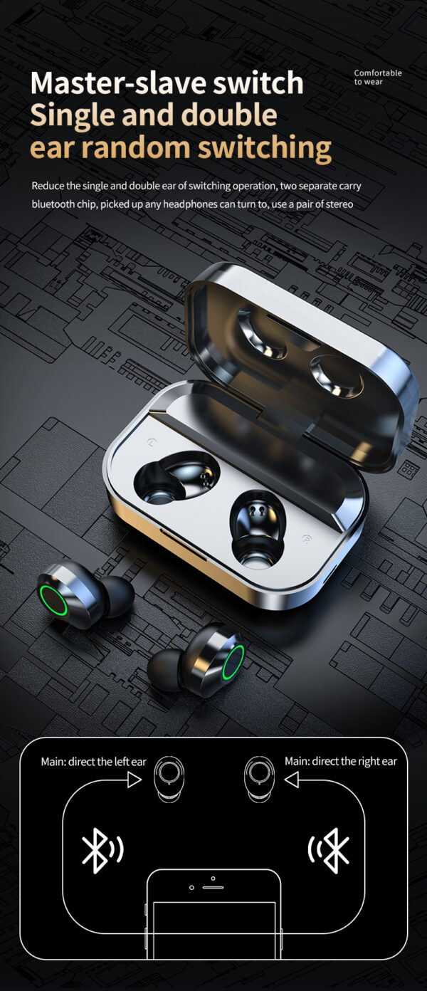 YD03 Wireless Bluetooth-compatible Headset TWS Large Screen Smart Digital Display In Ear Breathing Light - Image 13