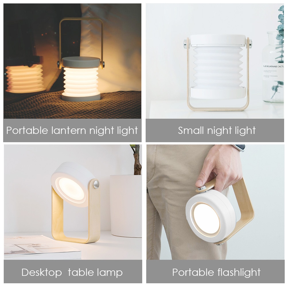 Foldable Touch Dimmable Reading LED Night Light Portable Lantern Lamp USB Rechargeable For Home Decor - Image 22