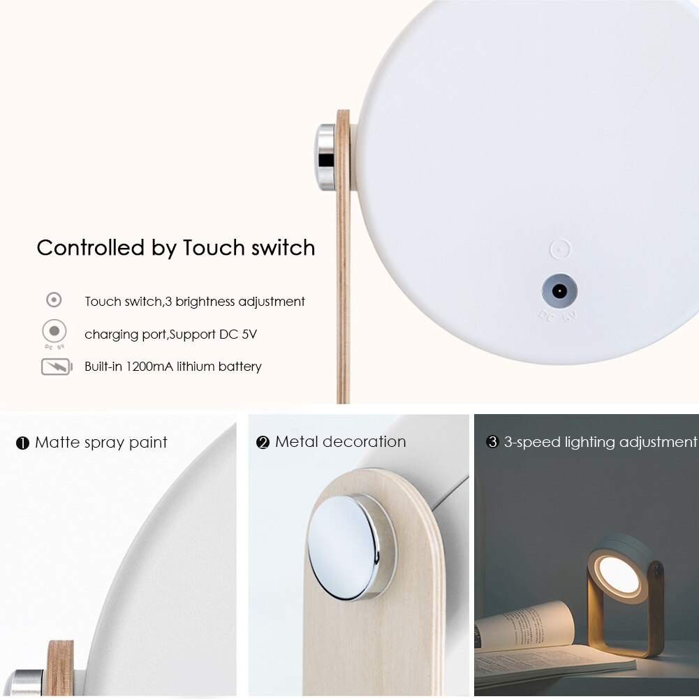 Foldable Touch Dimmable Reading LED Night Light Portable Lantern Lamp USB Rechargeable For Home Decor - Image 23