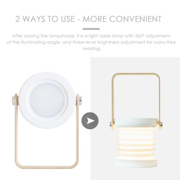 Foldable Touch Dimmable Reading LED Night Light Portable Lantern Lamp USB Rechargeable For Home Decor - Image 24