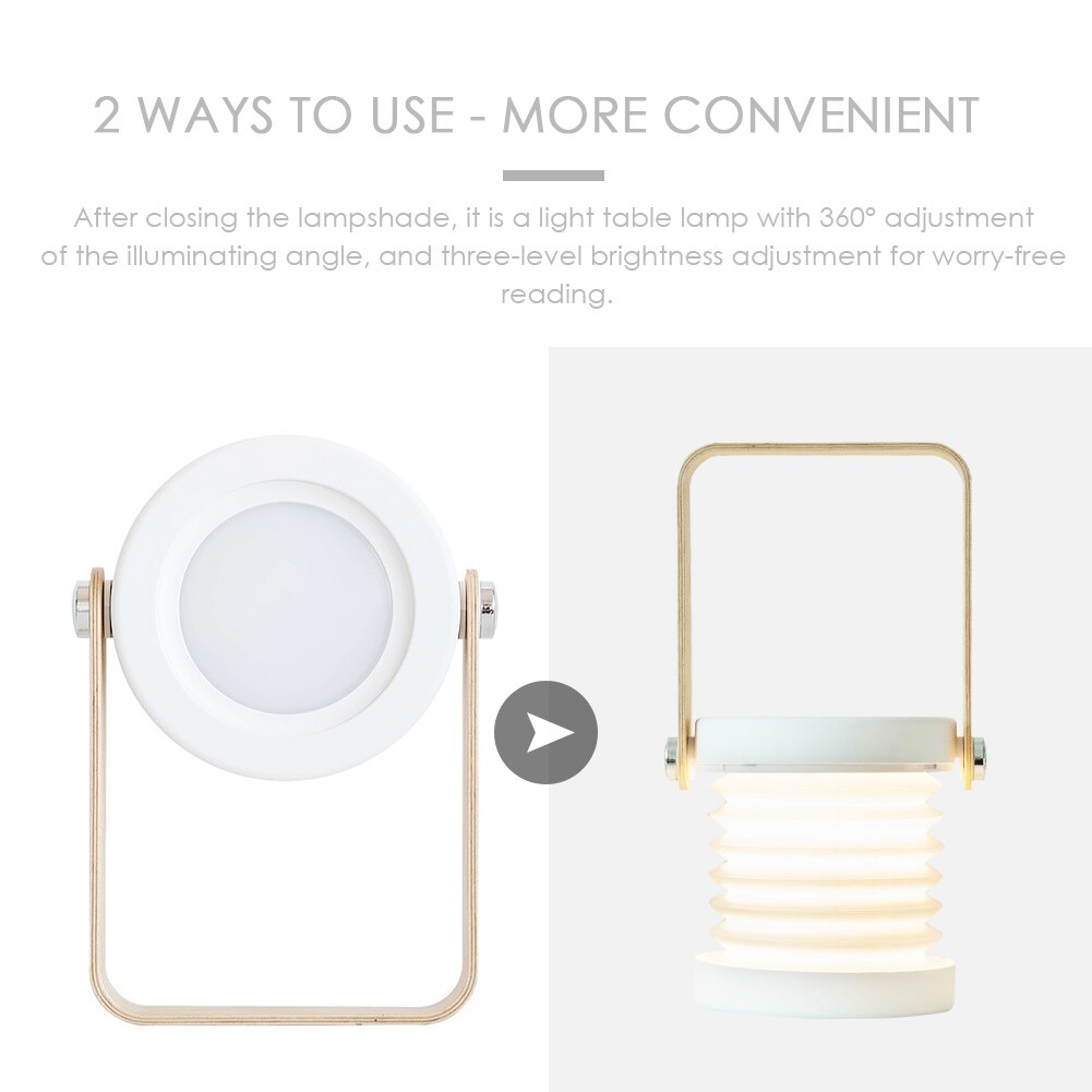 Foldable Touch Dimmable Reading LED Night Light Portable Lantern Lamp USB Rechargeable For Home Decor - Image 24