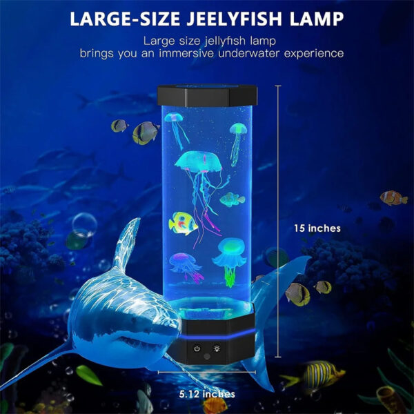 Jellyfish Lava Lamp 17 Colors Changing 15inch Jellyfish Lamp With Remote Control USB Plug-in Bubble Fish Lamp Kids Night Light Creative Projector Lamp Home Decor - Image 12