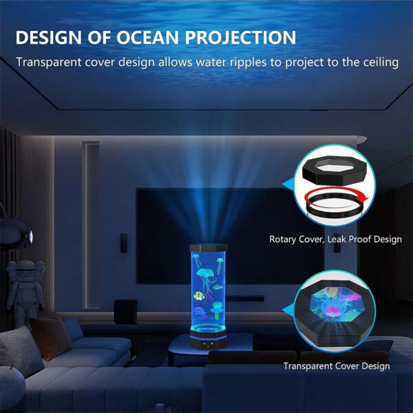 Jellyfish Lava Lamp 17 Colors Changing 15inch Jellyfish Lamp With Remote Control USB Plug-in Bubble Fish Lamp Kids Night Light Creative Projector Lamp Home Decor - Image 11