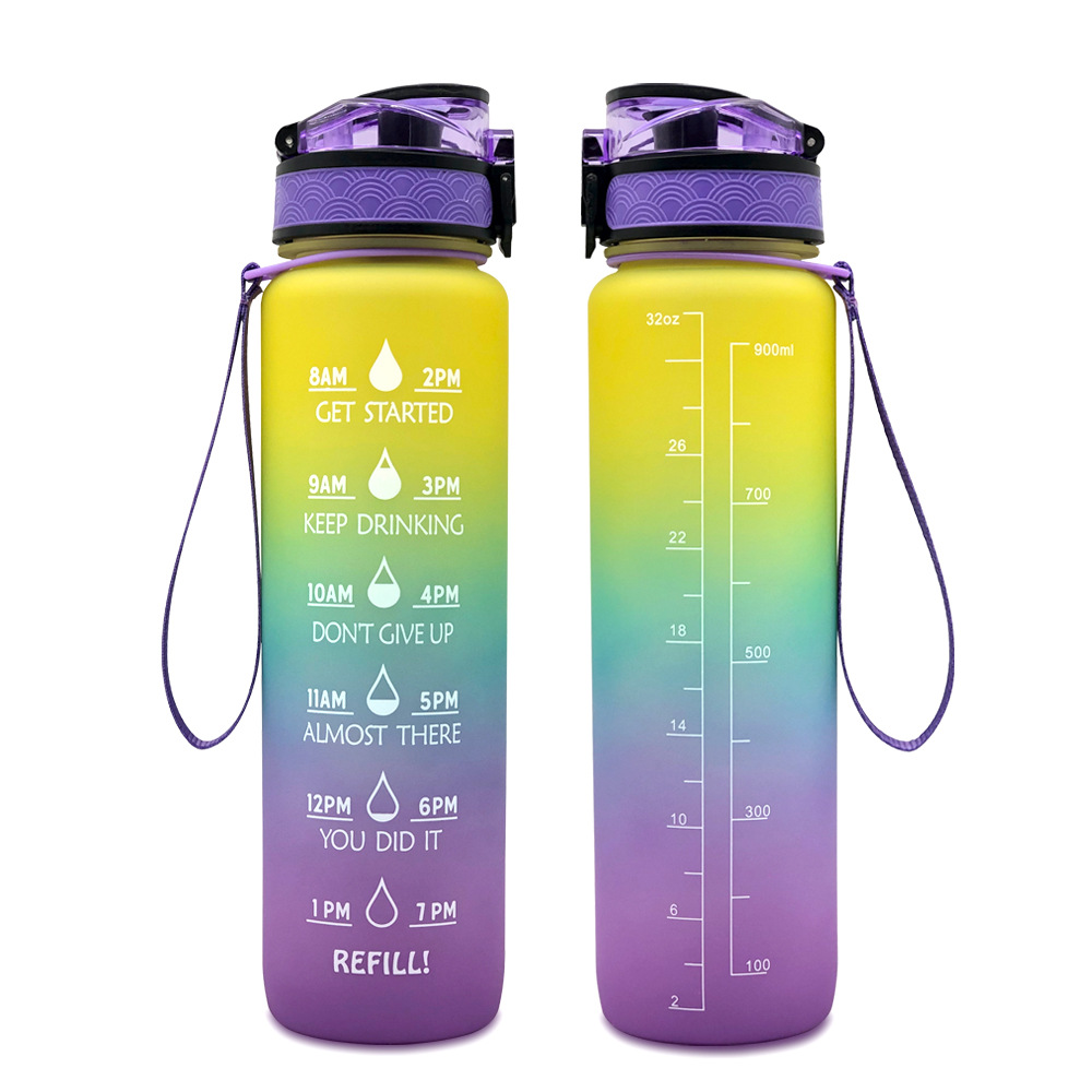 1L Tritan Water Bottle With Time Marker Bounce Cover Motivational Water Bottle Cycling Leakproof Cup For Sports Fitness Bottles - Image 20