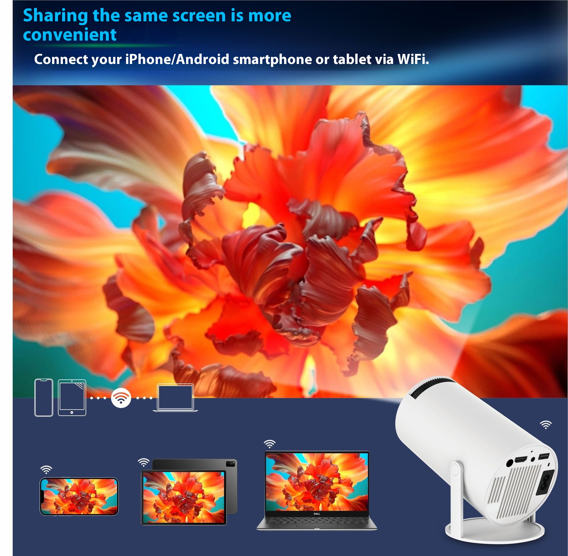 HY300 Pro Projector Home Theater Entertainment Portable Small Projector - Image 11