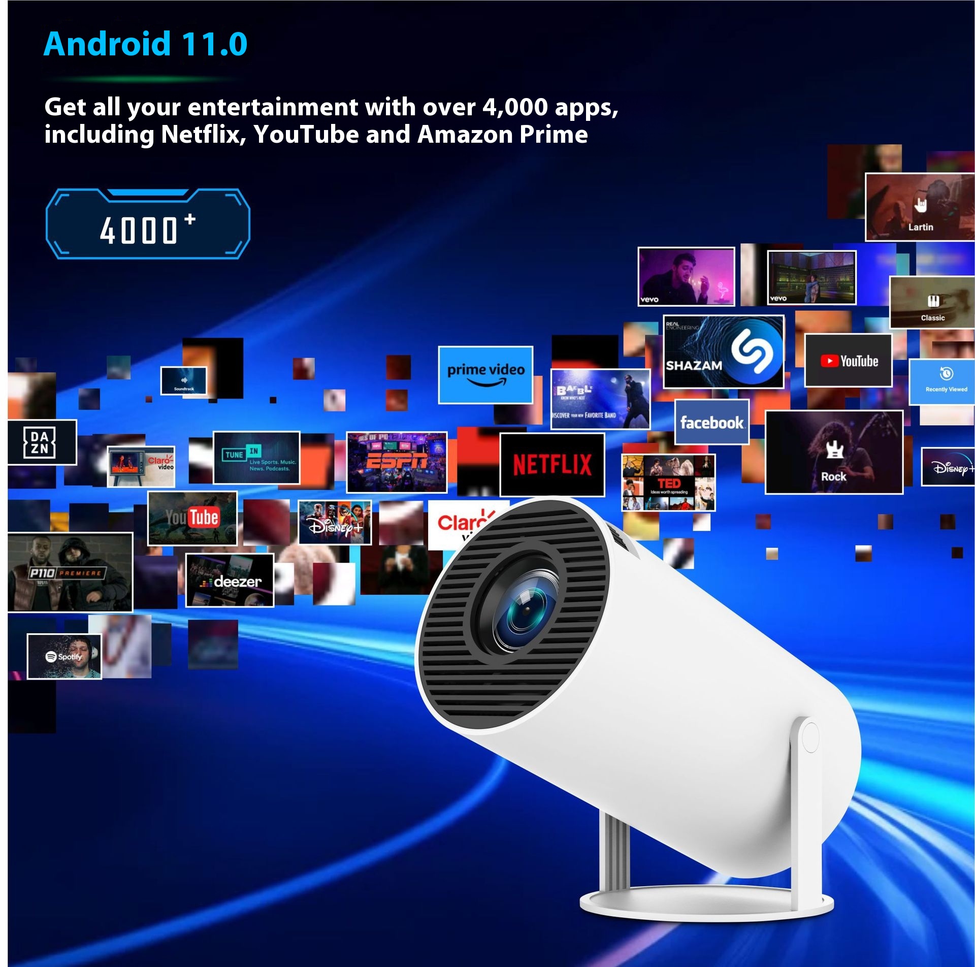 HY300 Pro Projector Home Theater Entertainment Portable Small Projector - Image 13