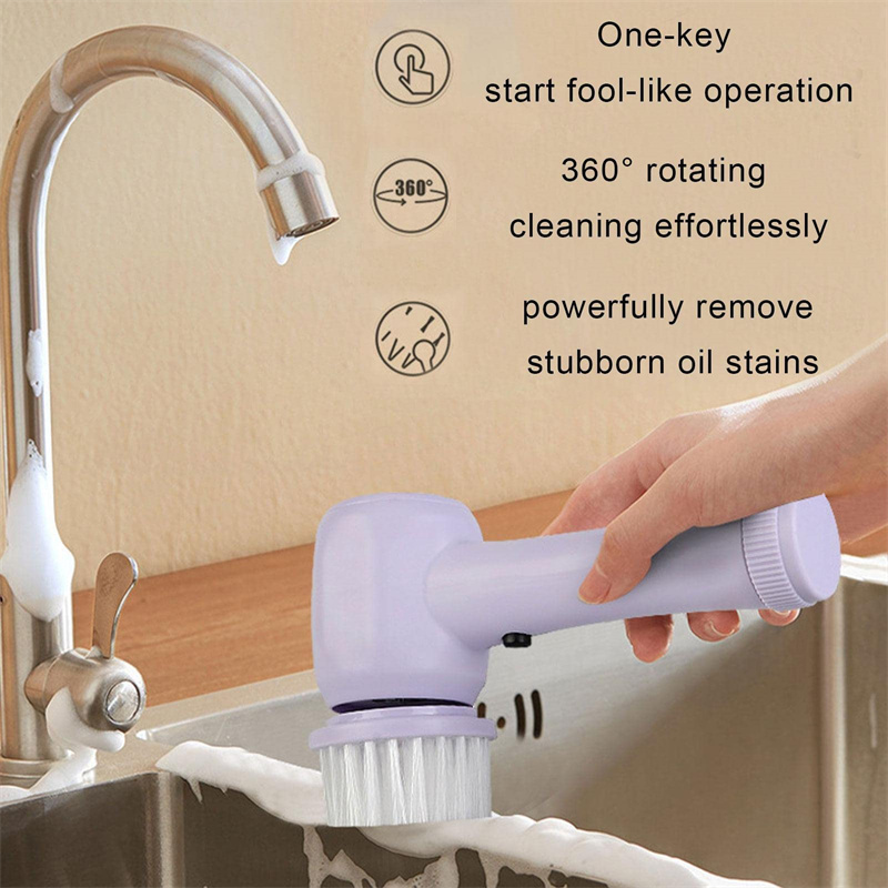 Electric Cleaning Brush 4 In 1 Spinning Scrubber Handheld Electric Cordless Cleaning Brush Portable - Image 18
