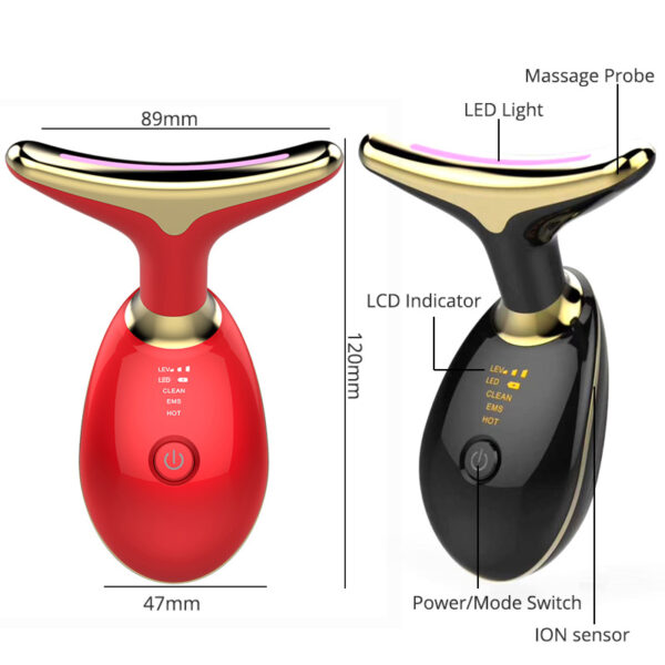 EMS Thermal Neck Lifting And Tighten Massager Electric Microcurrent Wrinkle Remover - Image 11