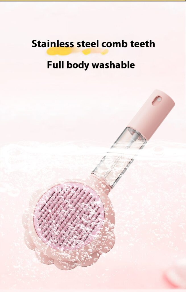 2 In 1 Self Cleaning Dog Brush Comb With Spray Pets Grooming Hair Remover Combs Brush Floating Hair Pet Grooming Brush Pet Products