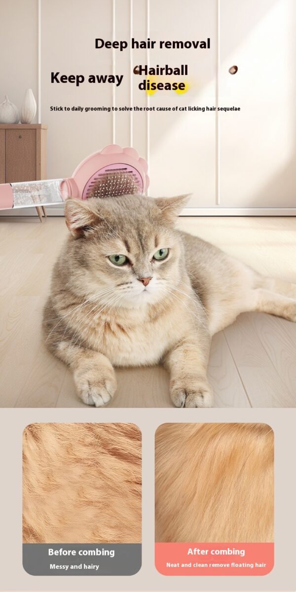 2 In 1 Self Cleaning Dog Brush Comb With Spray Pets Grooming Hair Remover Combs Brush Floating Hair Pet Grooming Brush Pet Products - Image 16