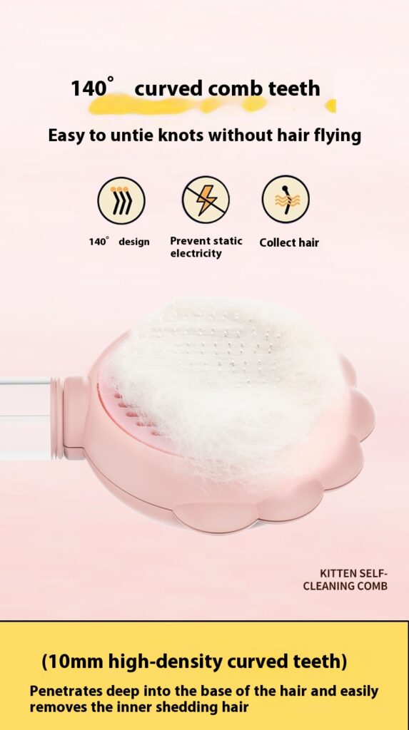2 In 1 Self Cleaning Dog Brush Comb With Spray Pets Grooming Hair Remover Combs Brush Floating Hair Pet Grooming Brush Pet Products