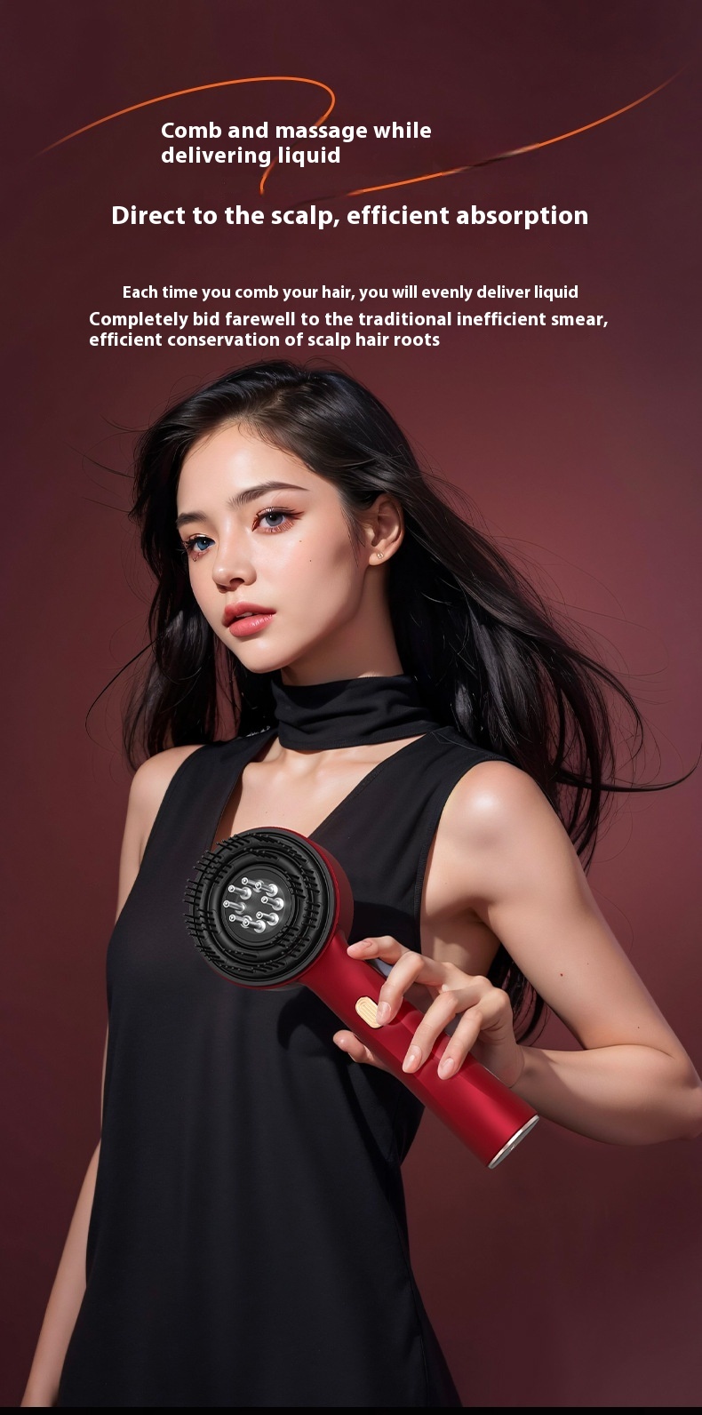 Electric Massage Comb Home Scalp Drain Comb Red Light Anti-slip Hair Care Multi-functional Massage Comb - Image 20