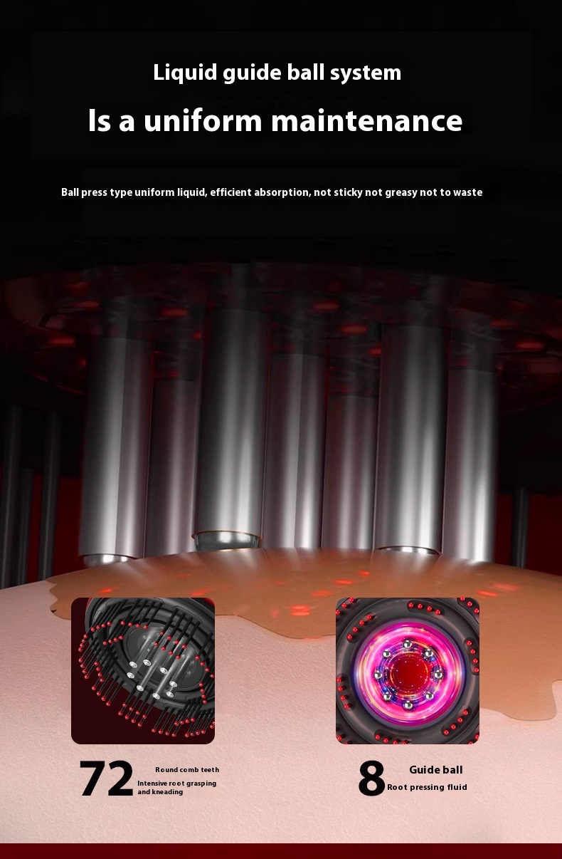 Electric Massage Comb Home Scalp Drain Comb Red Light Anti-slip Hair Care Multi-functional Massage Comb - Image 21