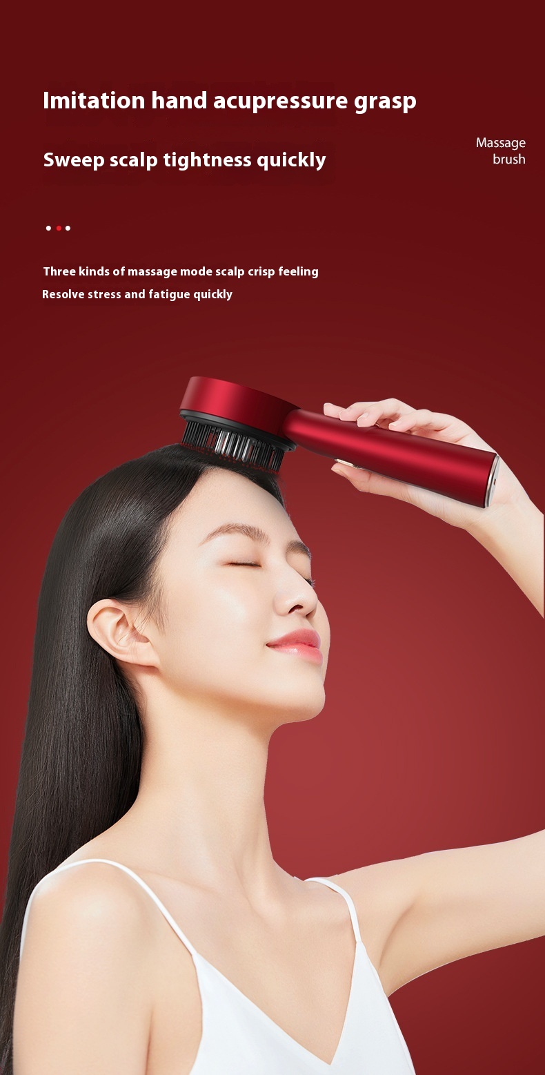 Electric Massage Comb Home Scalp Drain Comb Red Light Anti-slip Hair Care Multi-functional Massage Comb - Image 23